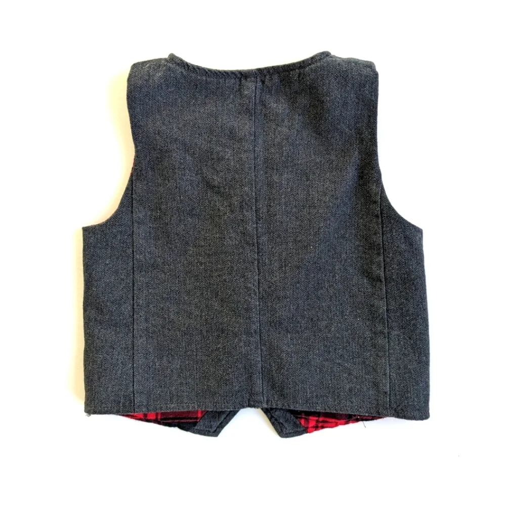 Oshkosh B'Gosh Gray Vest with Plaid Lining